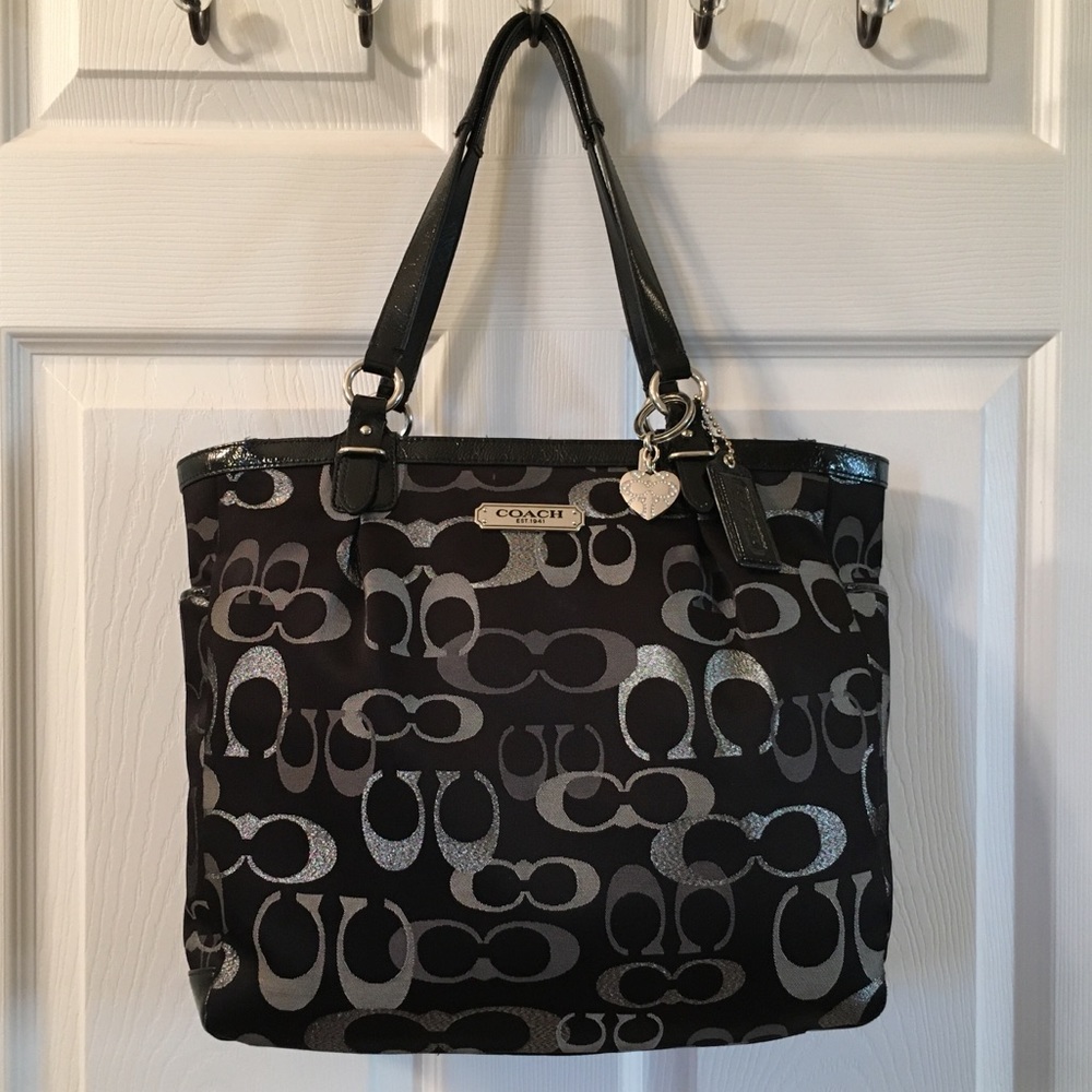 Large Coach Tote Handbag & Matching Wristlet
